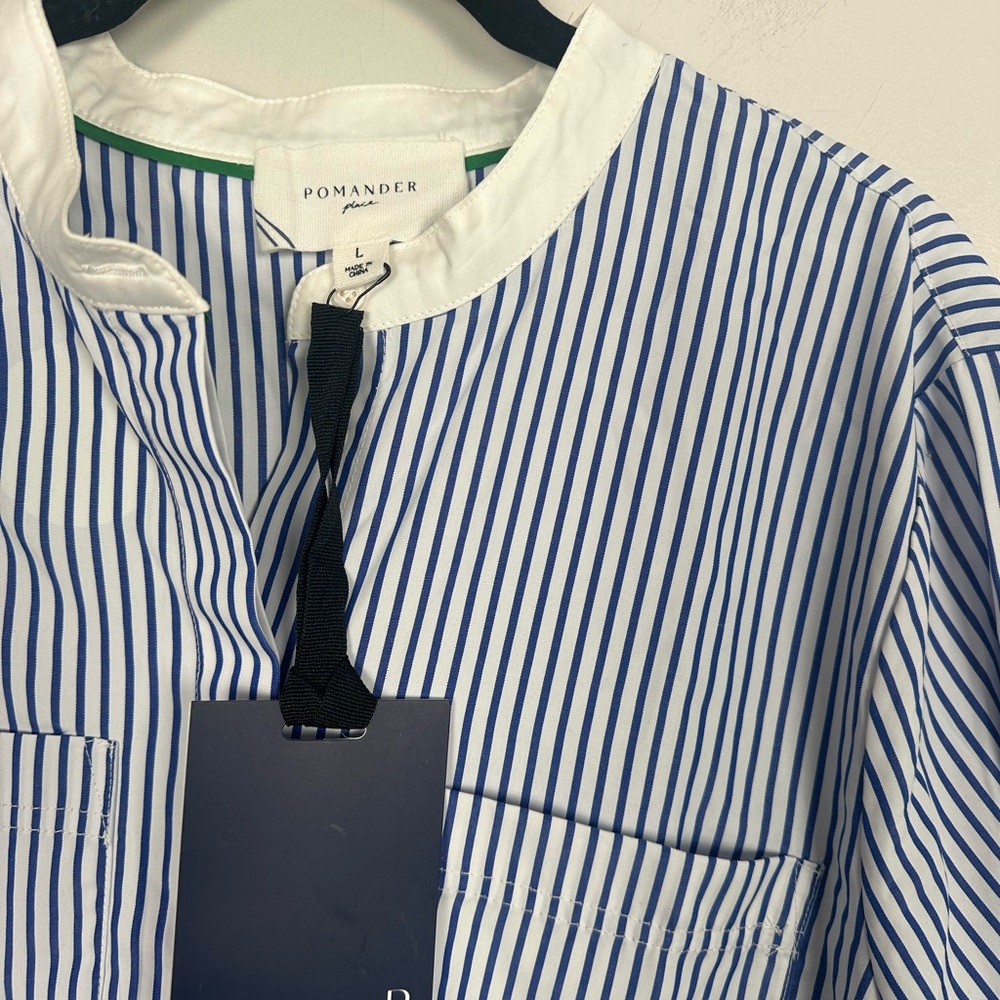 POMANDER PLACE Blue Stripe Rohan Shirt Dress - Picture 6 of 10